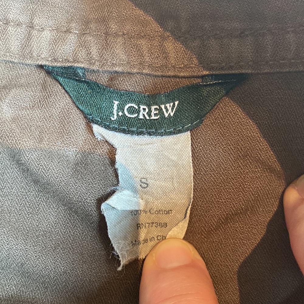 J Crew olive green brown military field jacket 100% cotton Size S EUC - Picture 3 of 10
